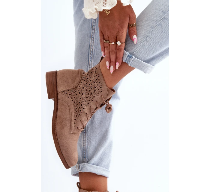 Dámské botky se vzorem béžové S.Barski HY66-136