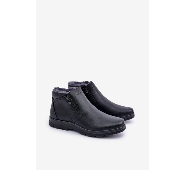 Zateplené pánské boty z eko kůže černé model 21675484 - EVENTO Zateplené pánské boty z eko kůže černé model 21675484 - EVENTO
