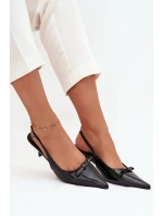 Lakované lodičky na s mašlí Černé model 21709656 - Boto