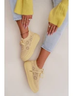Pletené dámské tenisky na platformě Žluté Evalora