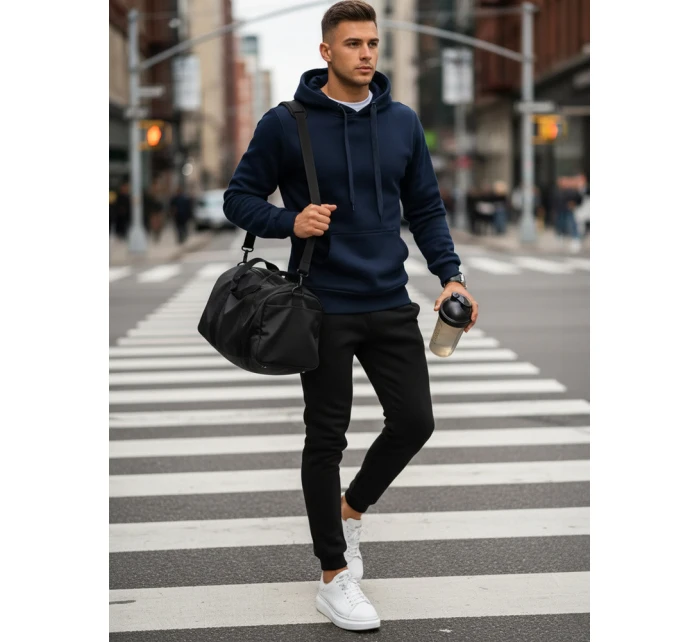 Pánské tmavě modré a černé tepláky FashionStreet AX0631