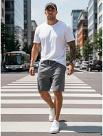 Pánské krátké teplákové šortky tmavě šedé FashionStreet SX2281