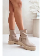 Dámské boty na z přírodní kůže béžové model 21673000 - Zazoo