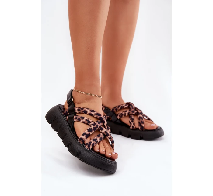 Dámské Sandály Na Platformě S Pásky Leopardí model 21696128 - Boto Dámské Sandály Na Platformě S Pásky Leopardí model 21696128 - Boto