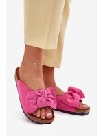 Dámské Sandály Na Korkové Podešvi S Mašlí Fuchsie model 21701455 - Boto Dámské Sandály Na Korkové Podešvi S Mašlí Fuchsie model 21701455 - Boto