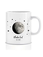 Personalizovaný klasický bílý keramický hrníček 300 ml s měsíční fází