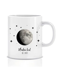 Personalizovaný klasický bílý keramický hrníček 300 ml s měsíční fází