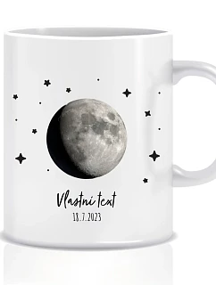 Personalizovaný klasický bílý keramický hrníček 300 ml s měsíční fází