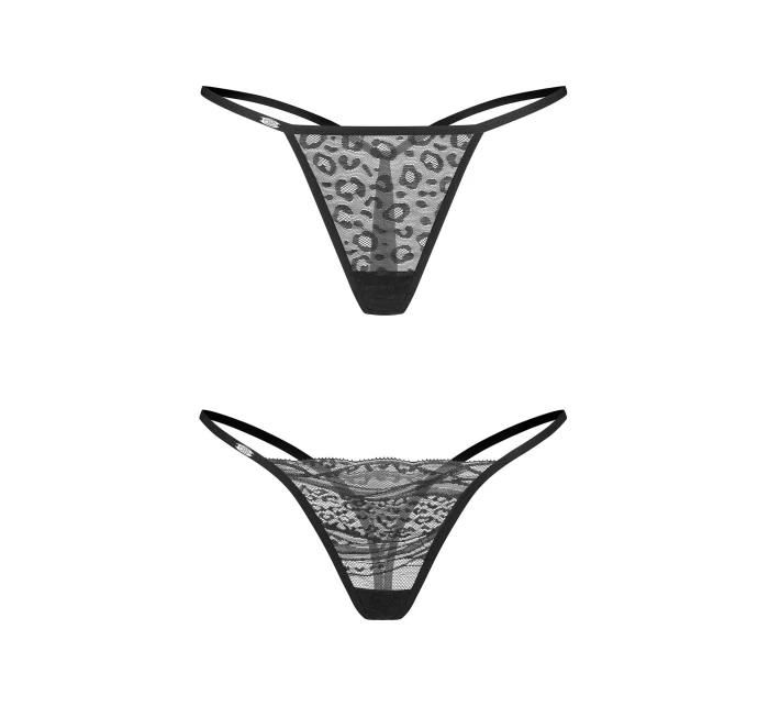 Dámská sexy tanga Clara 2-Pack černé - Obsessive