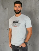 Pánské šedé tričko s potiskem Dstreet RX5406 Pánské šedé tričko s potiskem Dstreet RX5406