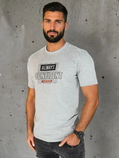 FashionStreet šedé pánské tričko s potiskem RX5406