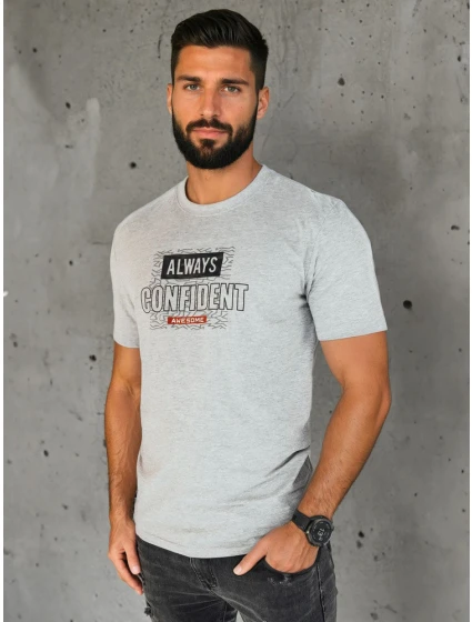 Pánské šedé tričko s potiskem Dstreet RX5406 Pánské šedé tričko s potiskem Dstreet RX5406