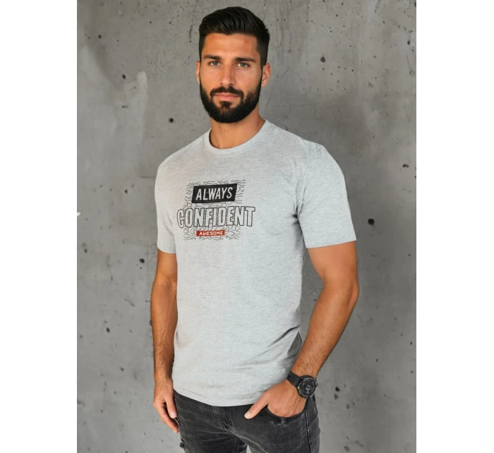 Pánské šedé tričko s potiskem Dstreet RX5406 Pánské šedé tričko s potiskem Dstreet RX5406