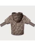 Lehká hnědá dámská bunda s rukávy model 21061494 - MINORITY Lehká hnědá dámská bunda s rukávy model 21061494 - MINORITY