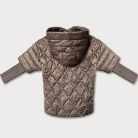 Lehká hnědá dámská bunda s úpletovými rukávy Minority (M2-6701-305) Lehká hnědá dámská bunda s úpletovými rukávy Minority (M2-6701-305)