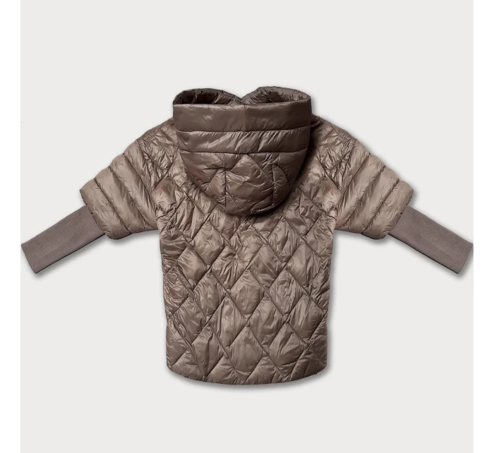 Lehká hnědá dámská bunda s rukávy model 21061494 - MINORITY Lehká hnědá dámská bunda s rukávy model 21061494 - MINORITY