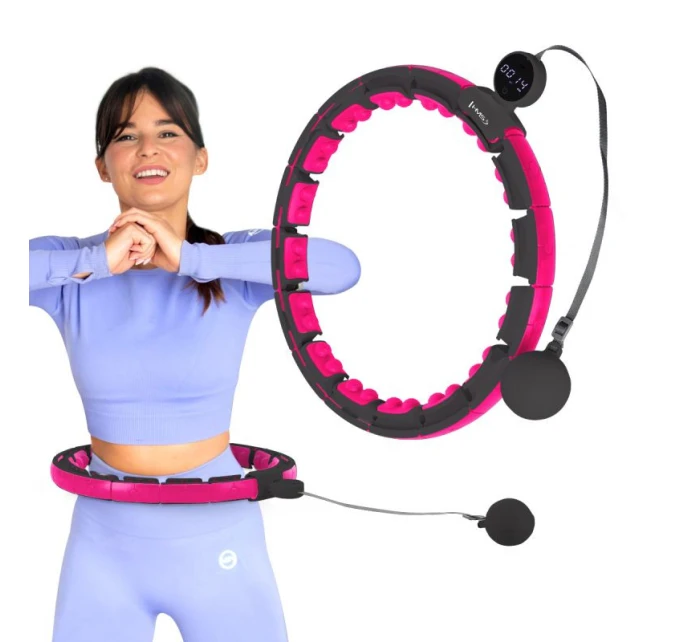 HHM16 HULA HOP ČERNÁ/RŮŽOVÁ S MAGNETY A ZÁVAŽÍM + POČÍTADLO HMS HHM16 HULA HOP ČERNÁ/RŮŽOVÁ S MAGNETY A ZÁVAŽÍM + POČÍTADLO HMS