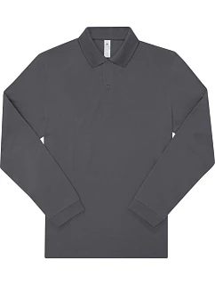 B&C My Polo 180 LSL Piqué polo s dlouhým rukávem 01.U425 dark grey