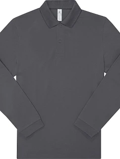 B&C My Polo 180 LSL Piqué polo s dlouhým rukávem 01.U425 dark grey