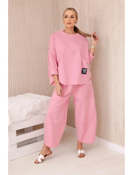 Komplet nových mikinových kalhot Punto tmavě pudrově růžová Komplet nových mikinových kalhot Punto tmavě pudrově růžová