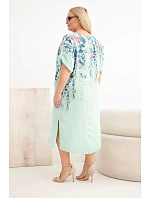 Dámské viskózové šaty Plus Size s krátkým rukávem a rozparky po model 22092334 - K-Fashion