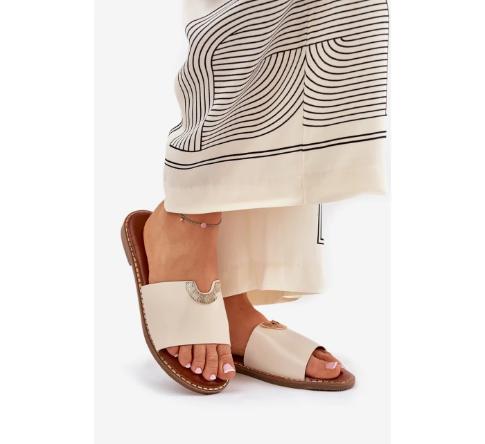 Dámské Pantofle Eko Kůže S Béžové model 21689348 - Boto Dámské Pantofle Eko Kůže S Béžové model 21689348 - Boto