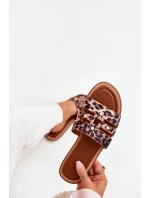 Ploché Dámské Pantofle Se Zlatým Detalem Leopard model 21700060 - Boto Ploché Dámské Pantofle Se Zlatým Detalem Leopard model 21700060 - Boto