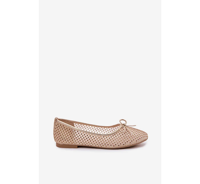 Síťové baleríny s ozdobou Vinceza 62270 Zlaté Síťové baleríny s ozdobou Vinceza 62270 Zlaté