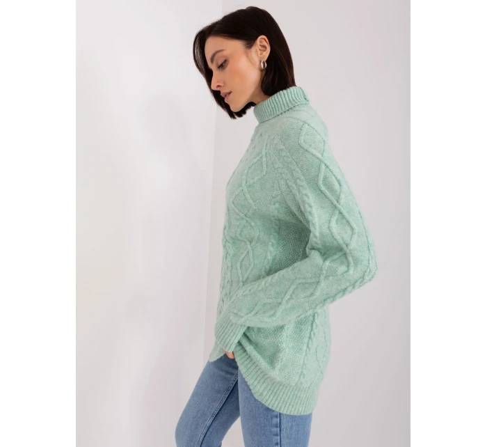 Sweter AT SW  mietowy model 19034342 - FPrice
