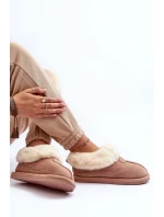 Béžové Lanoze dámské pantofle s kožíškem Béžové Lanoze dámské pantofle s kožíškem