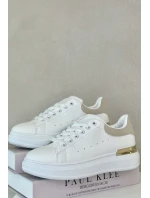 Nízké Dámské Tenisky Na Platformě Z Eko Kůže Bílo-Béžové Nevelena Nízké Dámské Tenisky Na Platformě Z Eko Kůže Bílo-Béžové Nevelena