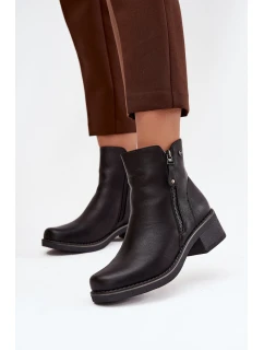 Dámské kotníkové boty černé - model 21857912