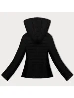 Černá dámská bunda z různých spojených materiálů model 21098285 - J.STYLE