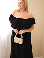 Dámské šaty Plus Size s volánkem a elastickým pasem černá