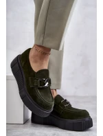 Módní semišové boty na platformě Khaki model 21598683 - Boto