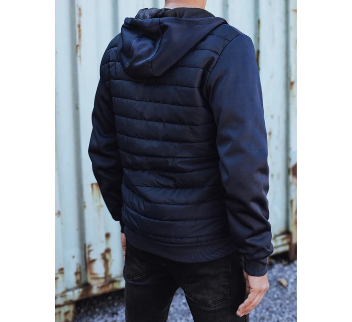 Pánská přechodná prošívaná bunda s kapucí tmavě modrá FashionStreet TX4939 Pánská přechodná prošívaná bunda s kapucí tmavě modrá FashionStreet TX4939