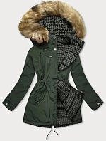 Dámská oboustranná zimní bunda khaki (w557big)