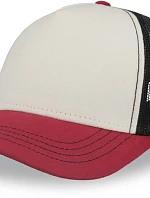 Atlantis Headwear Rapper Canvas-S 5 panelová Trucker kšiltovka 33.0234 white/burgundy/black