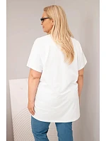 Dámská bavlněná halenka Plus Size s motýlky bílá Dámská bavlněná halenka Plus Size s motýlky bílá