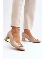 Elegantní lodičky s ozdobou Laura Messi 2740 Beige