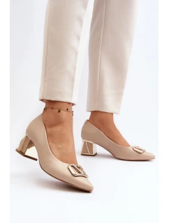 Elegantní lodičky s ozdobou model 21646832 Beige - Laura Messi