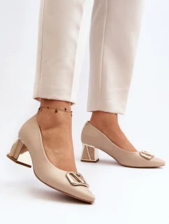 Elegantní lodičky s ozdobou model 21646832 Beige - Laura Messi