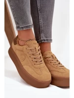 Dámské tenisky na platformě Panterka Big Star SS274762 Camel