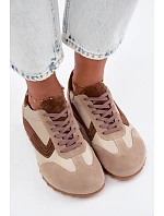 Dámské kožené semišové barefoot tenisky Zazoo N1400 béžové Dámské kožené semišové barefoot tenisky Zazoo N1400 béžové