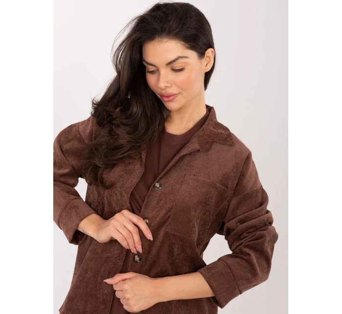 Košile D50061J11078A3 tmavě hnědá Košile D50061J11078A3 tmavě hnědá