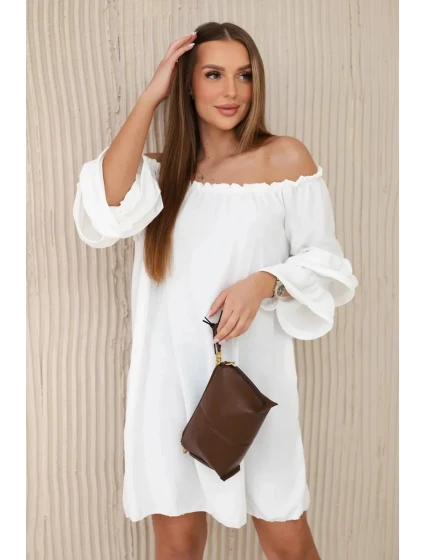 Španělské šaty s volánky 8002 ecru - Kesi