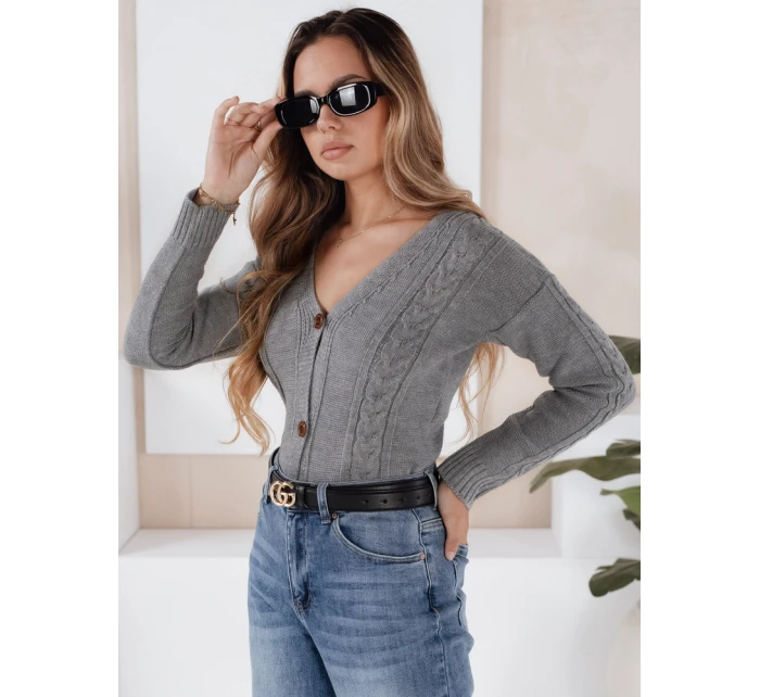 Dámský svetr MELANIA světle šedý FashionStreet MY1654