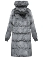 Šedá dámská zimní bunda s kapucí model 21773179 - Libland
