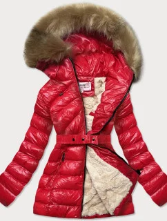 BŁYSZCZĄCA KURTKA ZIMOWA NA MISIU CZERWONA model 21242726 - MHM
