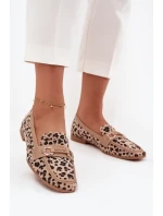 Dámské mokasíny/loafersy s panteřím vzorem Evelora – béžové Dámské mokasíny/loafersy s panteřím vzorem Evelora – béžové